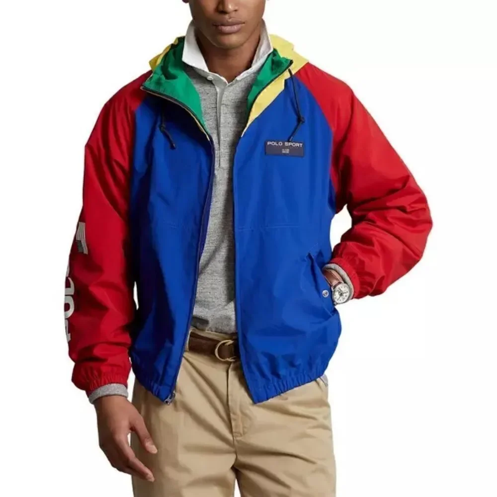 Polo Sport Ralph Lauren Color Block Windbreaker Jacket Men's Small S Blue Red US